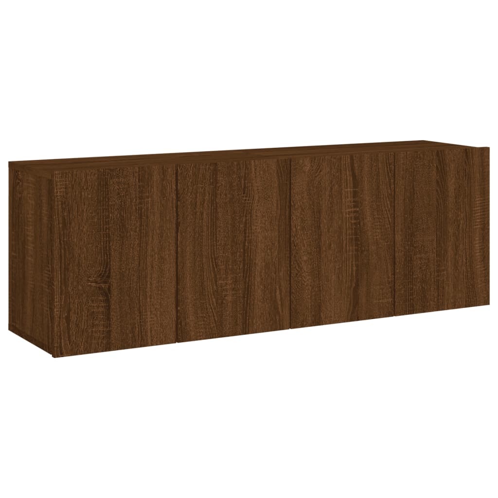 Meubles TV muraux 2 pièces aspect chêne marron 60x30x41 cm