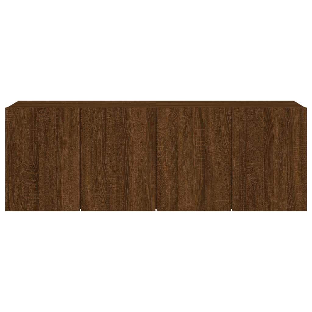 Meubles TV muraux 2 pièces aspect chêne marron 60x30x41 cm