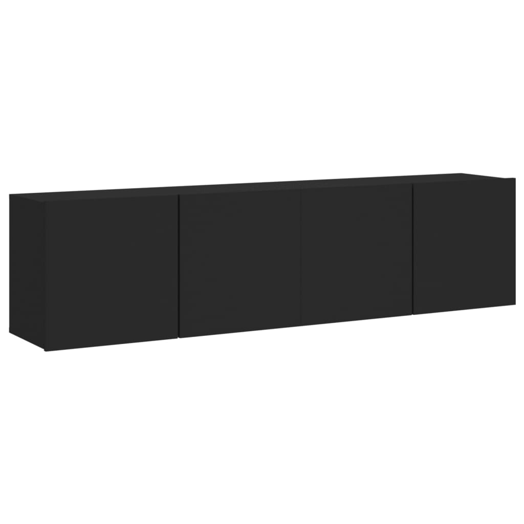 Armoires murales TV 2 pcs Noir 80x30x41 cm