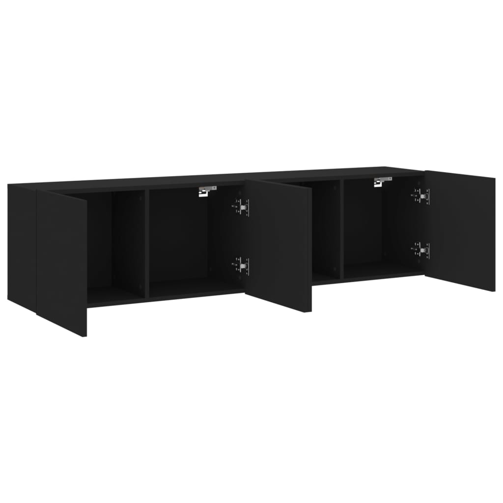 Armoires murales TV 2 pcs Noir 80x30x41 cm