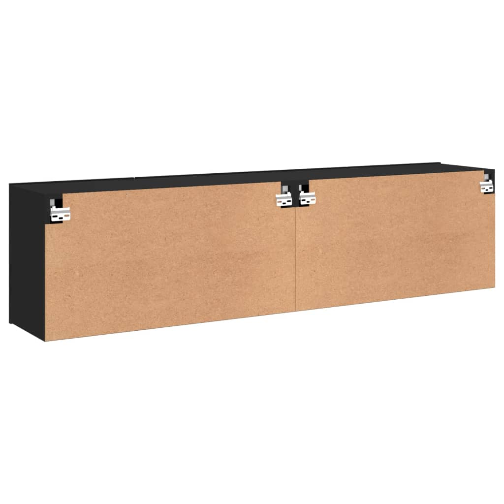 Armoires murales TV 2 pcs Noir 80x30x41 cm