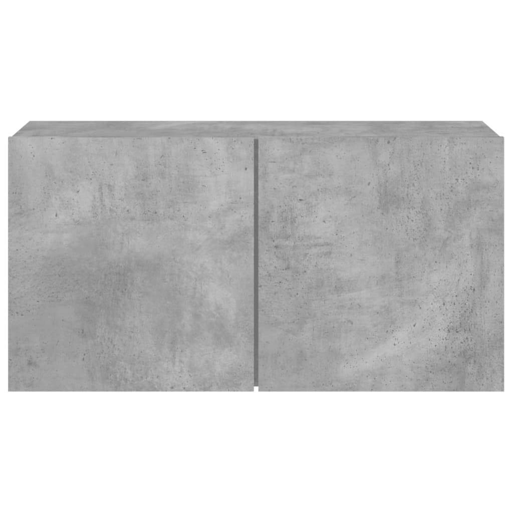 Meuble TV mural gris béton 80x30x41 cm