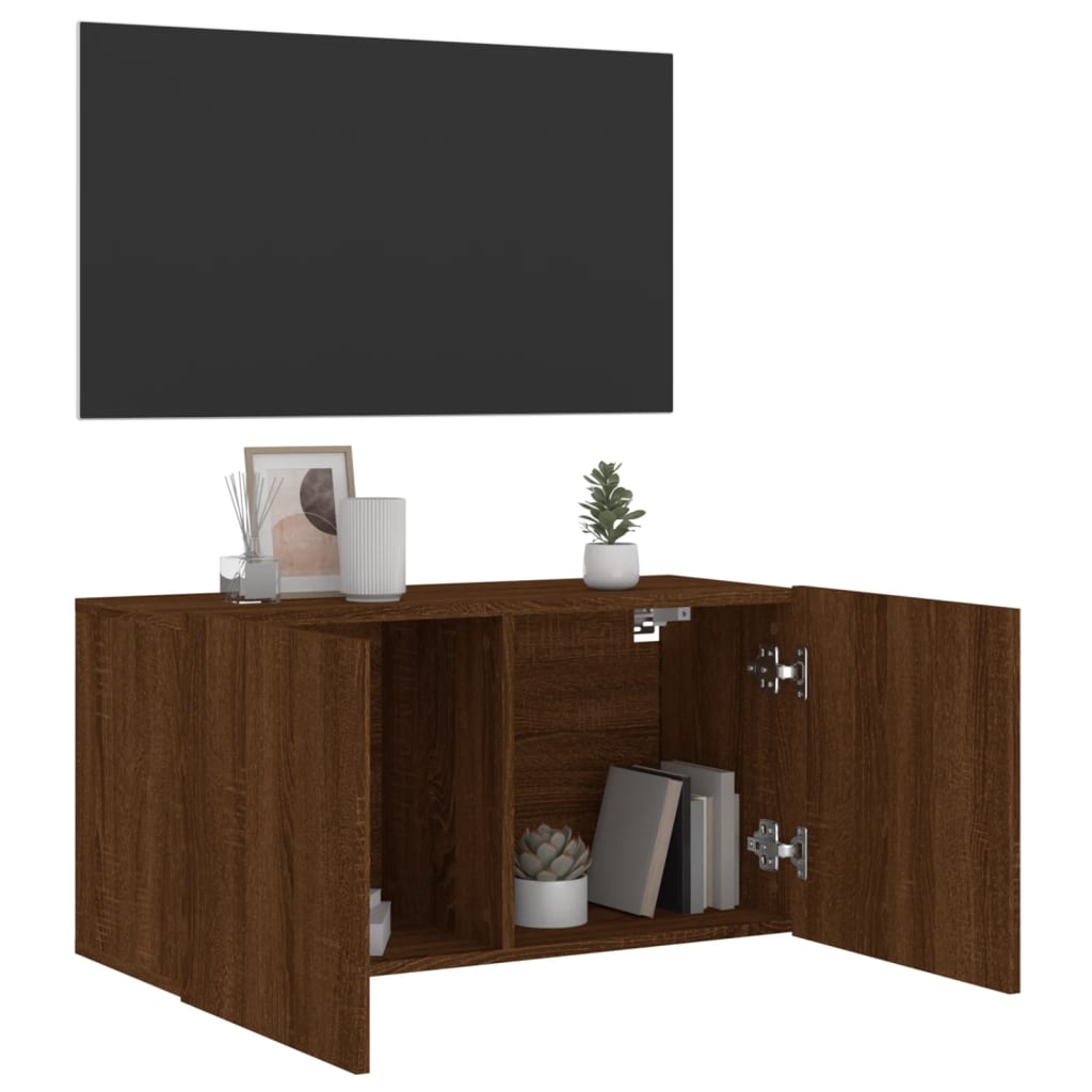 TV-Wandschrank Braun Eichen-Optik 80x30x41 cm