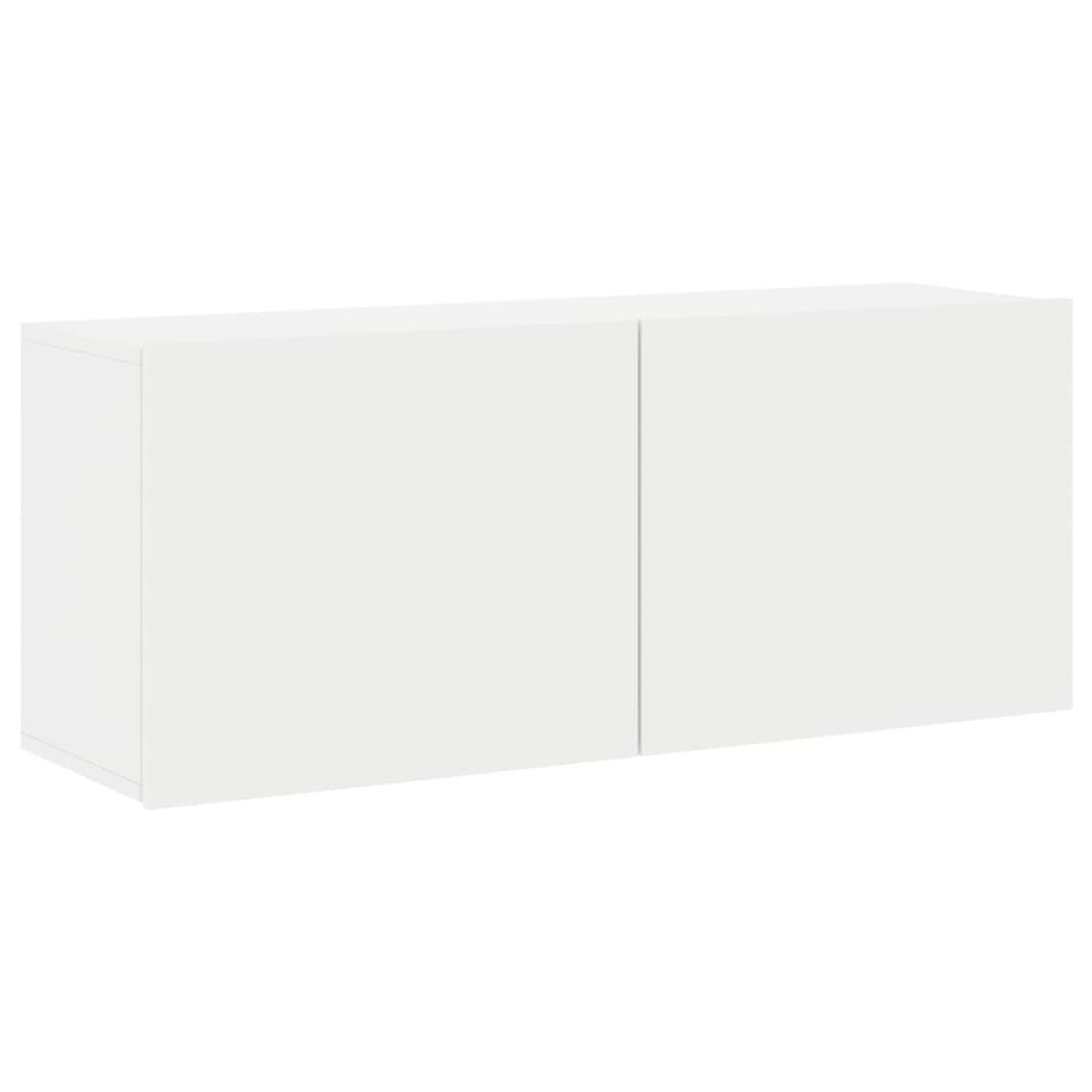 Meuble TV mural blanc 100x30x41 cm