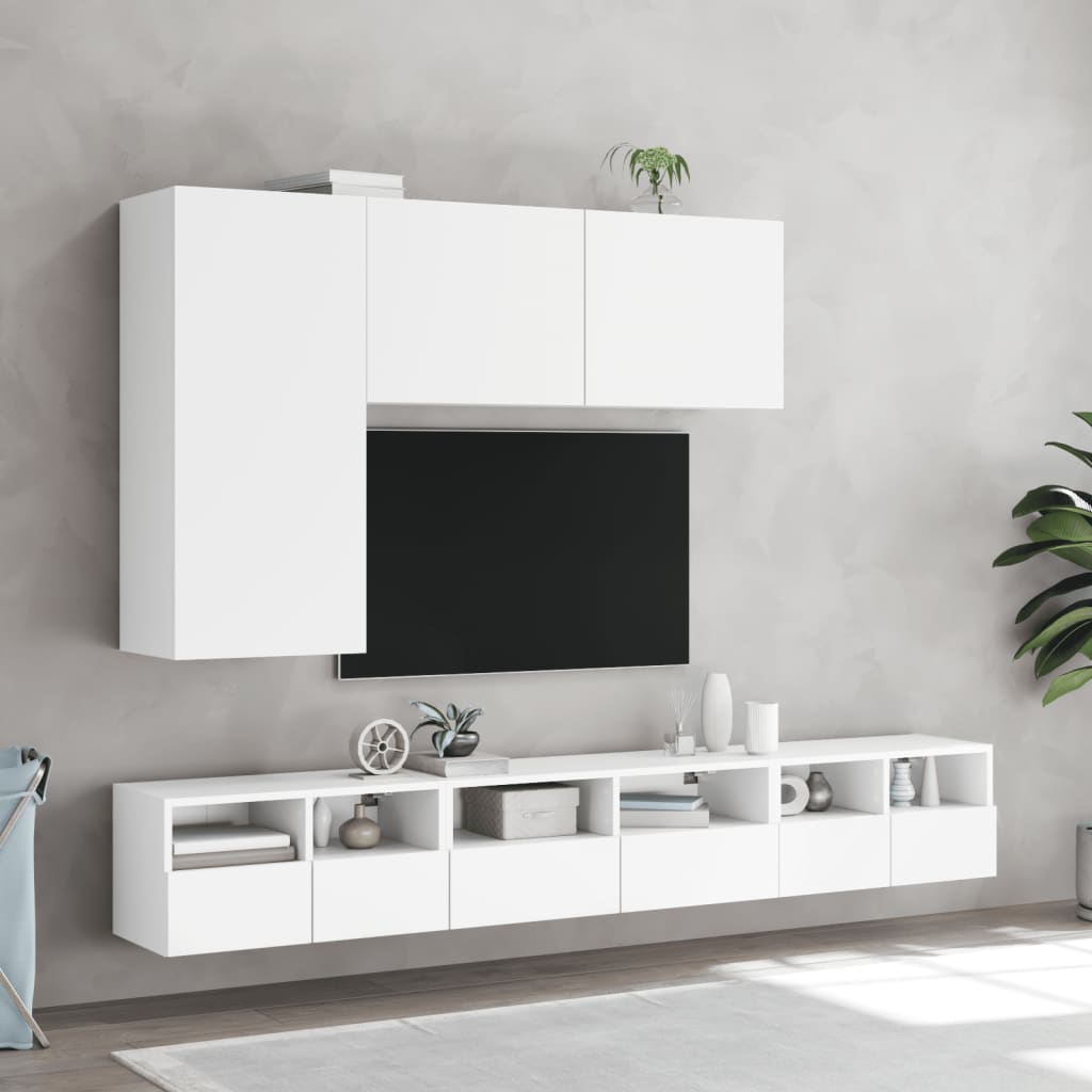 Meuble TV mural blanc 100x30x41 cm