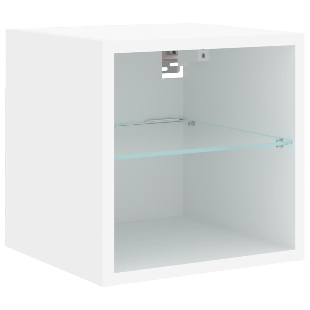 TV-Wandschrank mit LED-Leuchten Weiß 30x28,5x30 cm