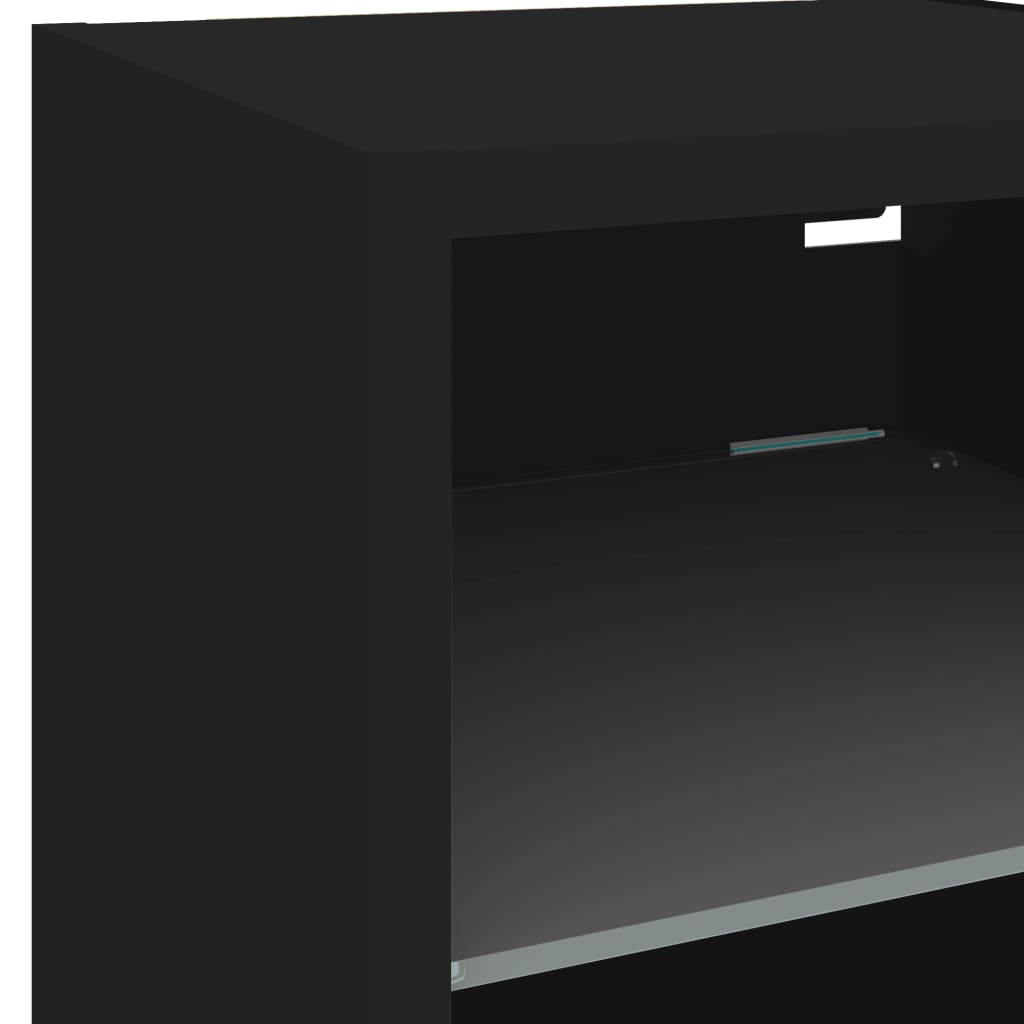 TV-Wandschrank mit LED-Leuchten Schwarz 30x28,5x30 cm