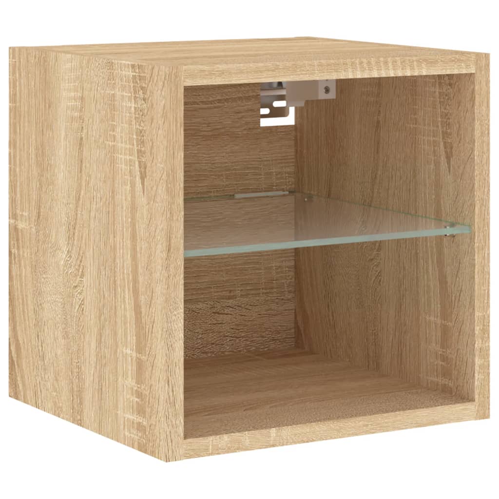 TV-Wandschrank mit LED-Leuchten Sonoma-Eiche 30x28,5x30 cm