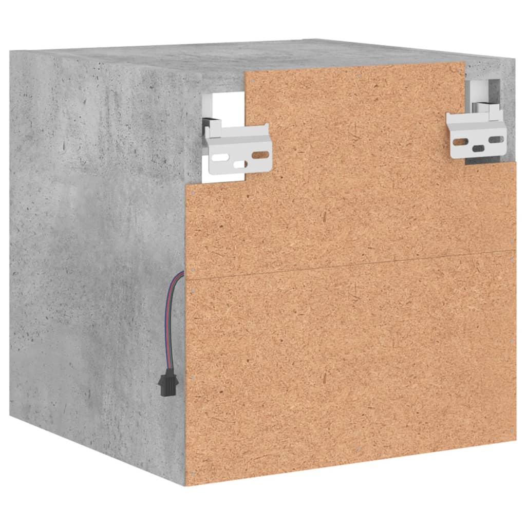 Meubles TV muraux avec lumières LED 2 pièces Gris béton 30x28,5x30 cm.