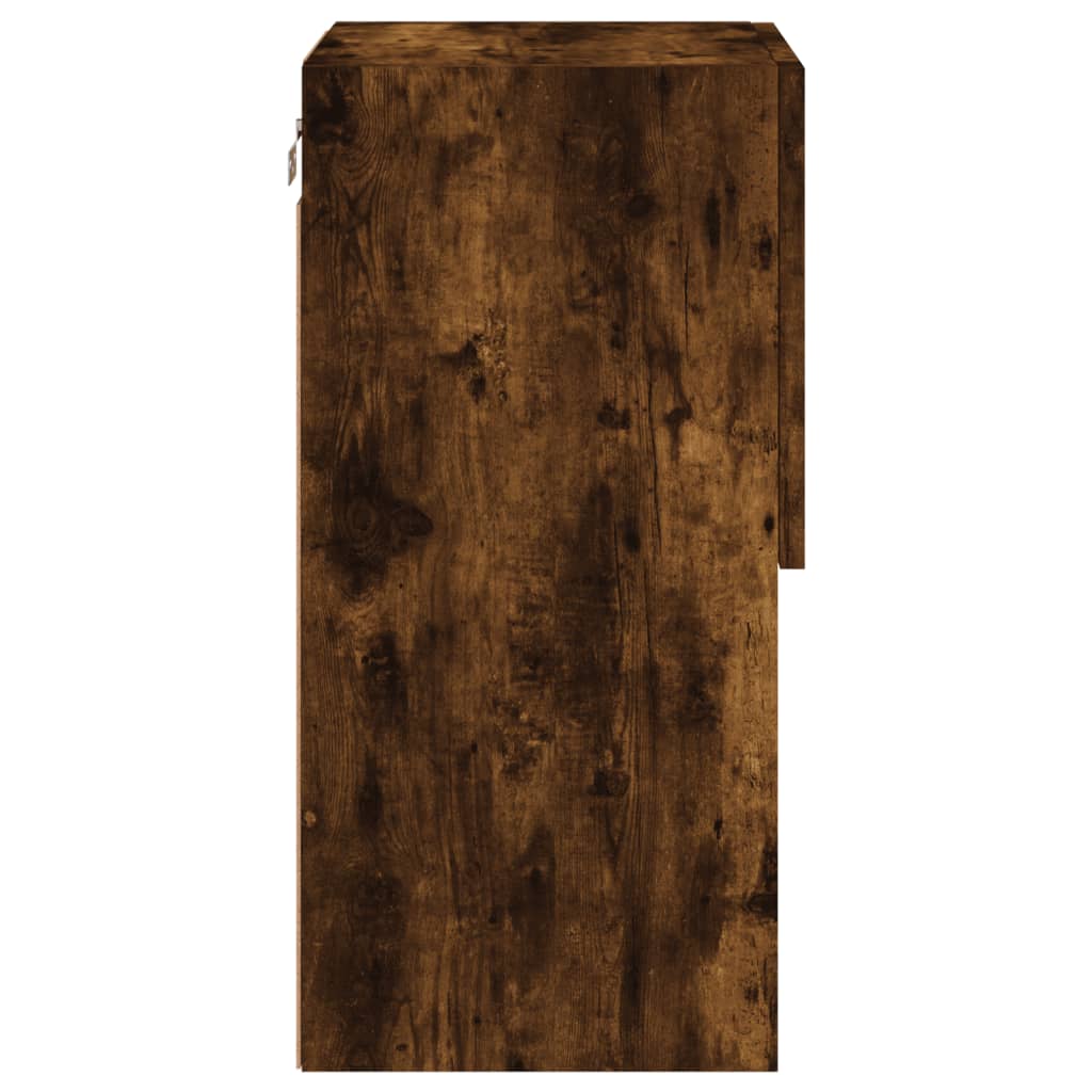 TV cabinet with LED lights smoked oak 30.5x30x60 cm