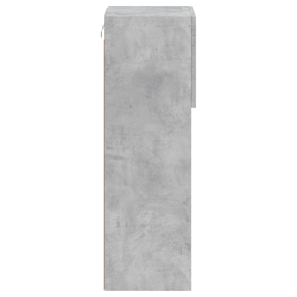 TV-Schrank mit LED-Leuchten Betongrau 30,5x30x90 cm