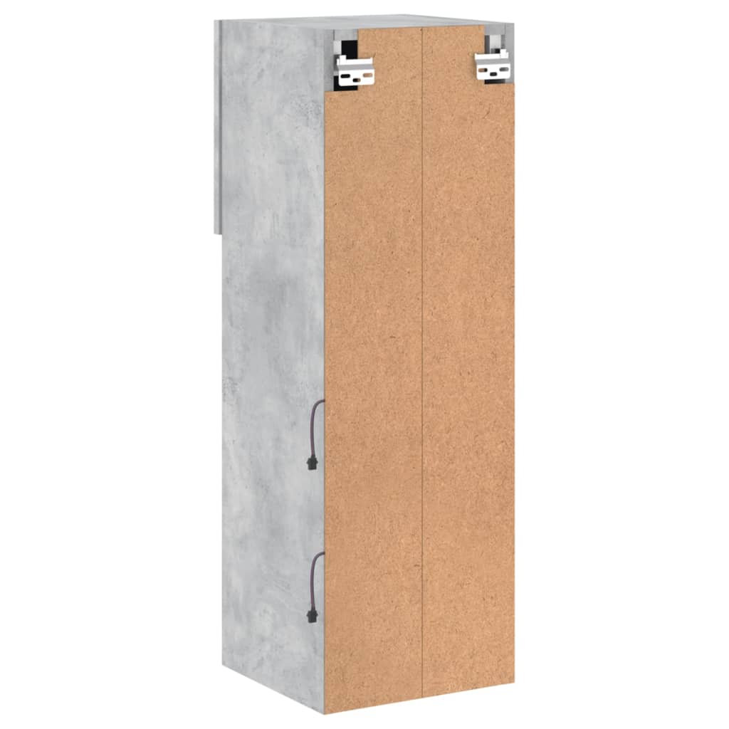 TV-Schrank mit LED-Leuchten Betongrau 30,5x30x90 cm