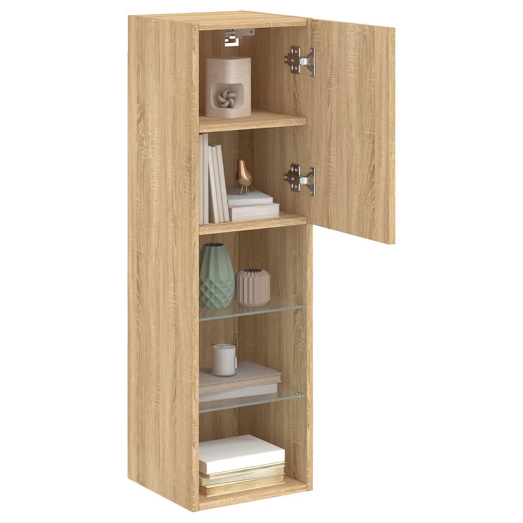 Meuble TV avec lumières LED Chêne Sonoma 30,5x30x102 cm