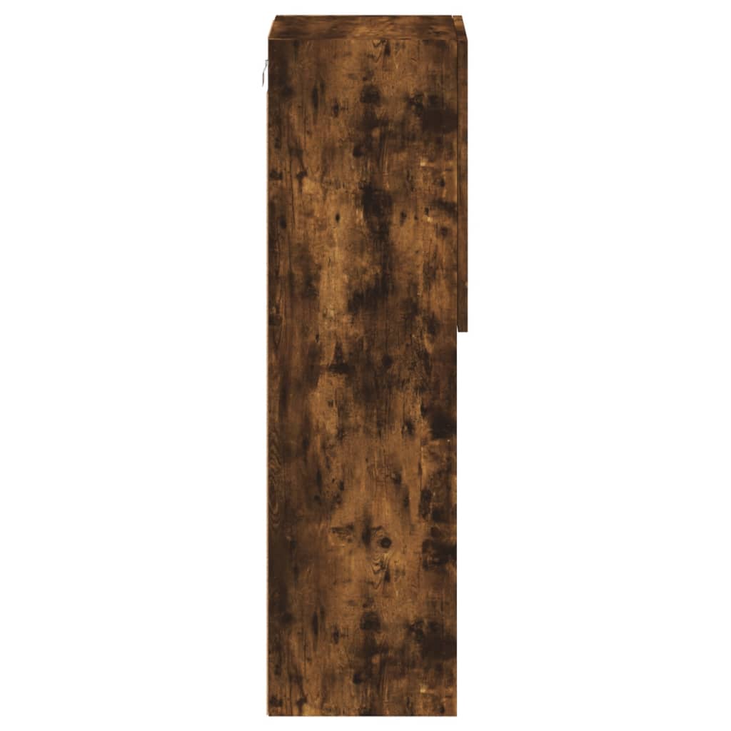 TV cabinet with LED lights smoked oak 30.5x30x102 cm