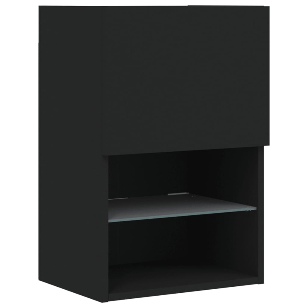 Meubles TV avec lumières LED 2 pcs Noir 40,5x30x60 cm