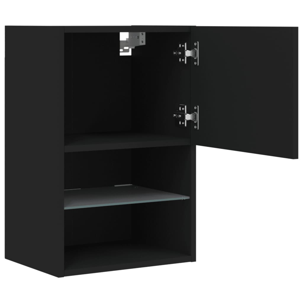 Meubles TV avec lumières LED 2 pcs Noir 40,5x30x60 cm