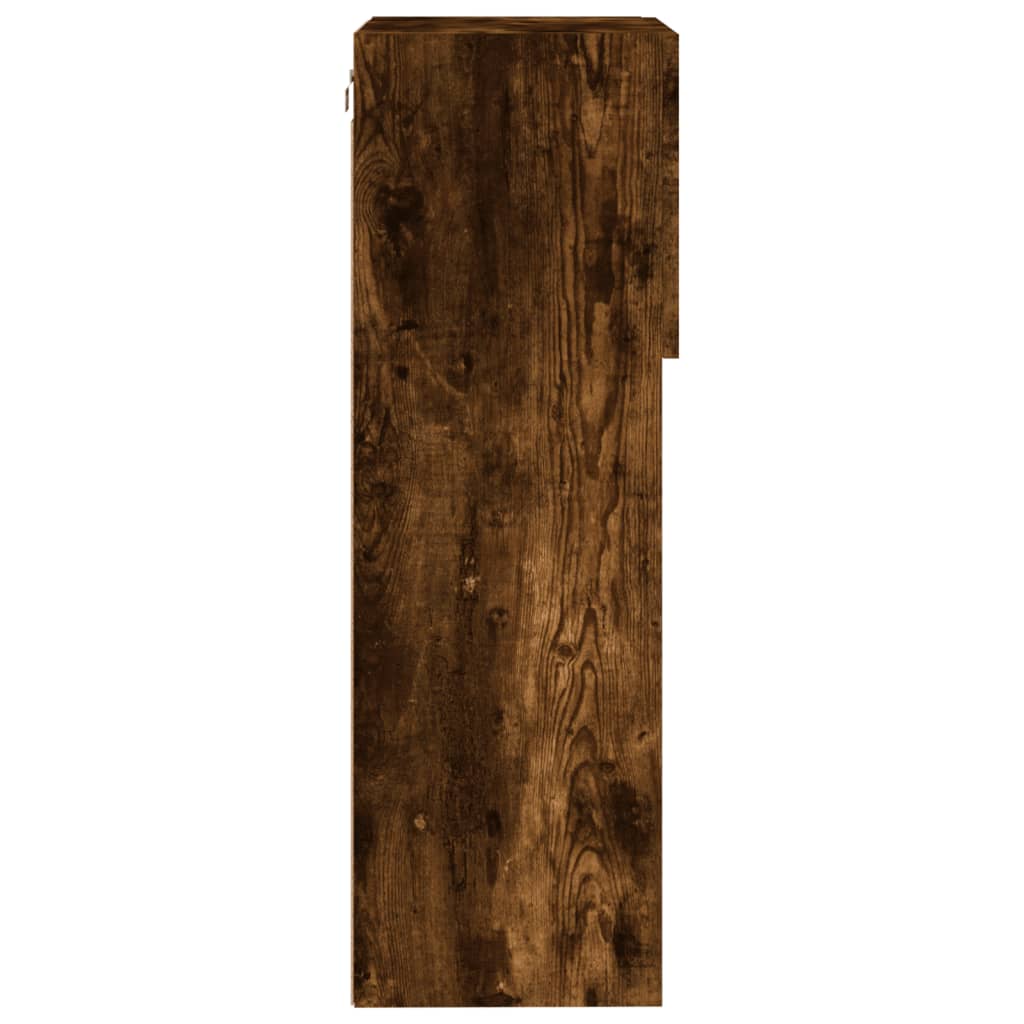 TV cabinet with LED lights smoked oak 40.5x30x90 cm