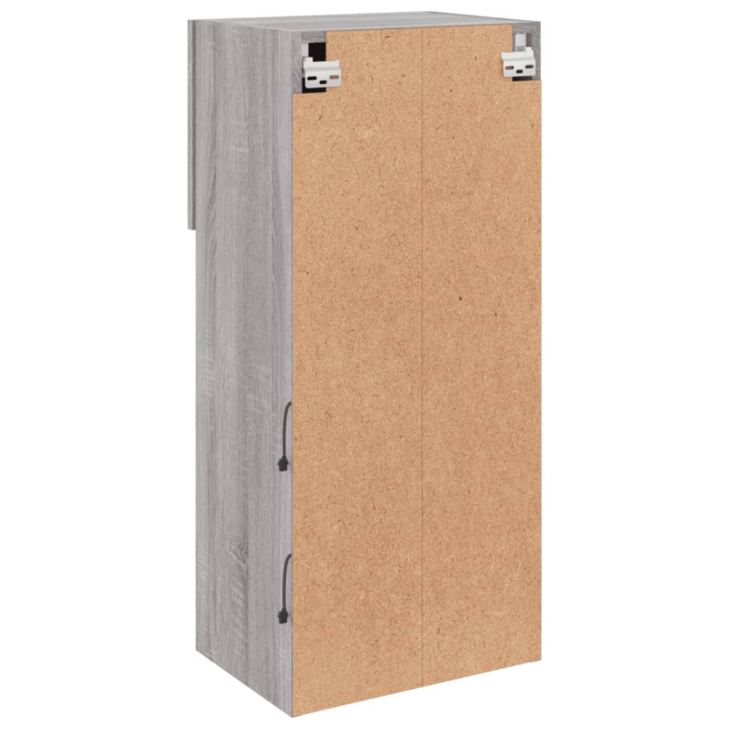 Meuble TV avec lumières LED Gris Sonoma 40,5x30x90 cm