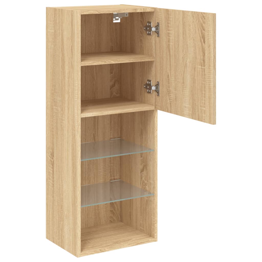 Meuble TV avec lumières LED Chêne Sonoma 40,5x30x102 cm