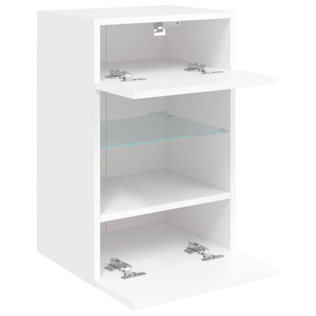 TV-Wandschrank mit LED-Leuchten Weiß 40x30x60,5 cm