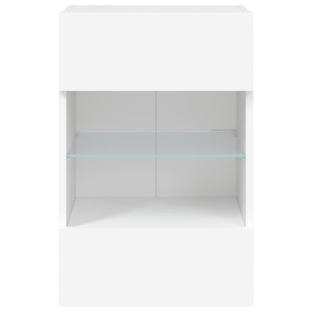 TV-Wandschrank mit LED-Leuchten Weiß 40x30x60,5 cm