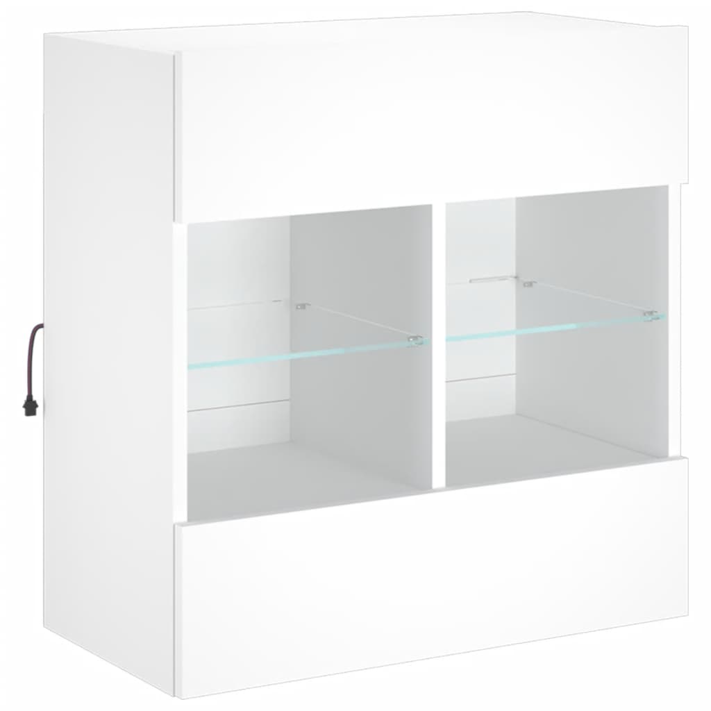 TV-Wandschrank mit LED-Leuchten Weiß 58,5x30x60,5 cm