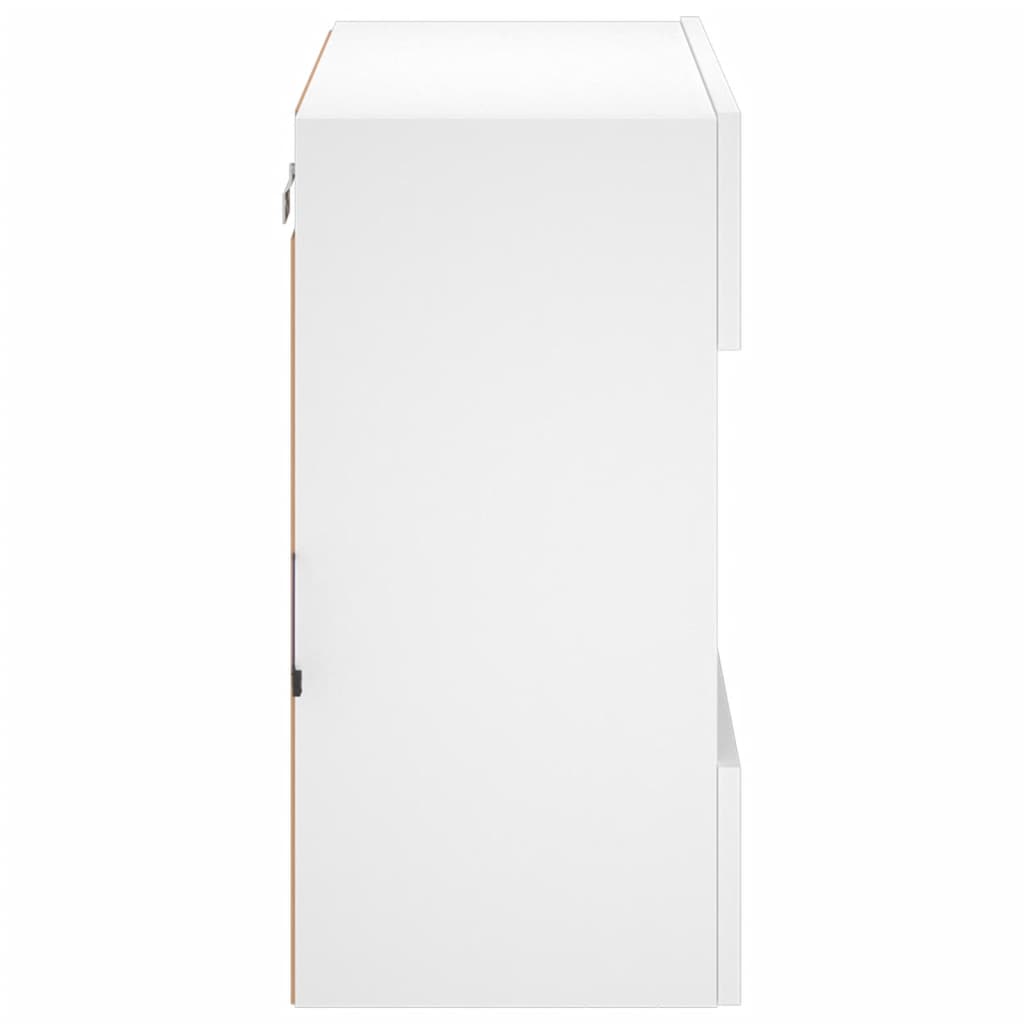 TV-Wandschrank mit LED-Leuchten Weiß 58,5x30x60,5 cm