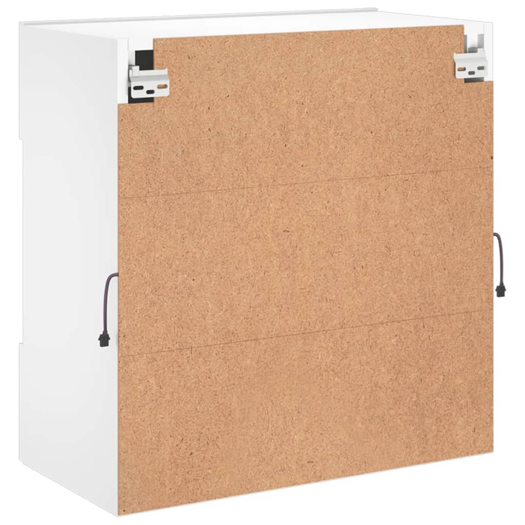 TV-Wandschrank mit LED-Leuchten Weiß 58,5x30x60,5 cm