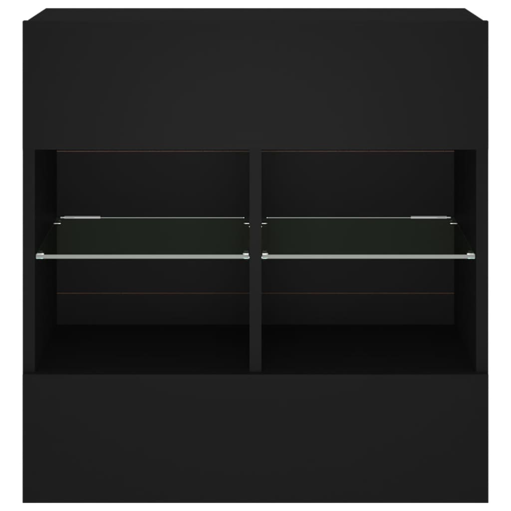 TV-Wandschrank mit LED-Leuchten Schwarz 58,5x30x60,5 cm