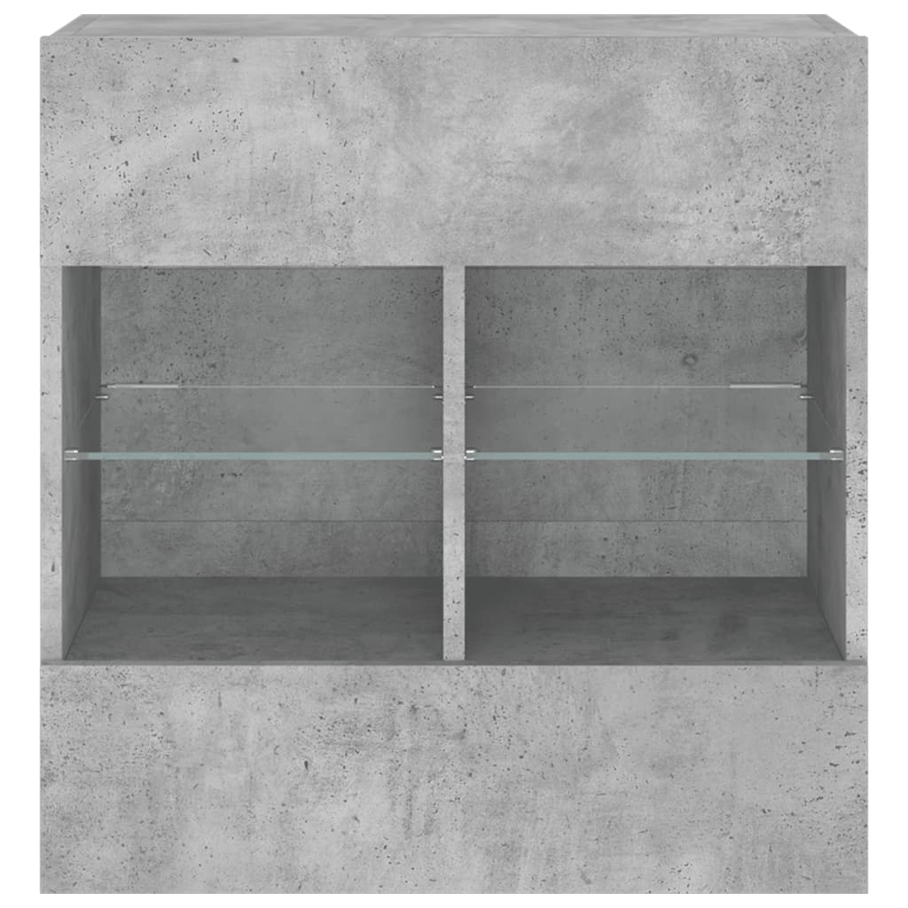 TV-Wandschrank mit LED-Leuchten Betongrau 58,5x30x60,5 cm