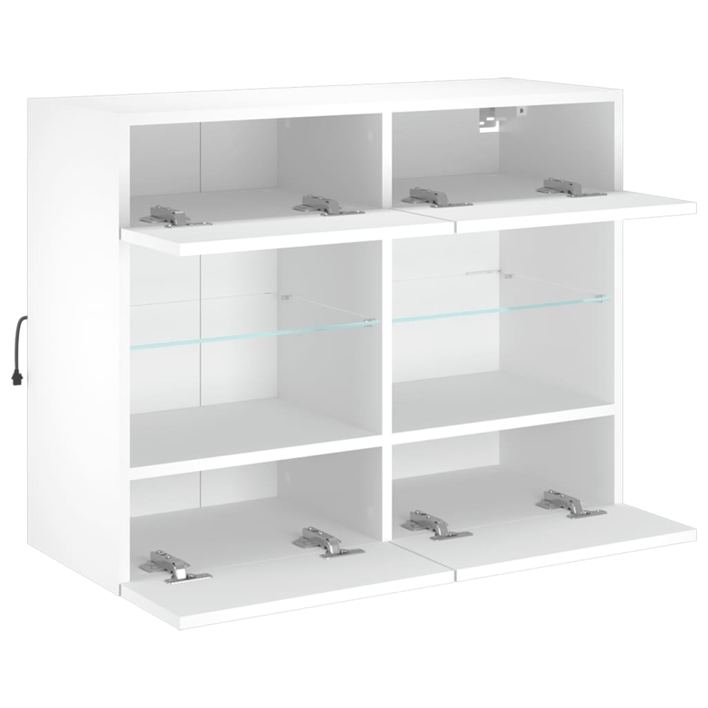 TV-Wandschrank mit LED-Leuchten Weiß 78,5x30x60,5 cm