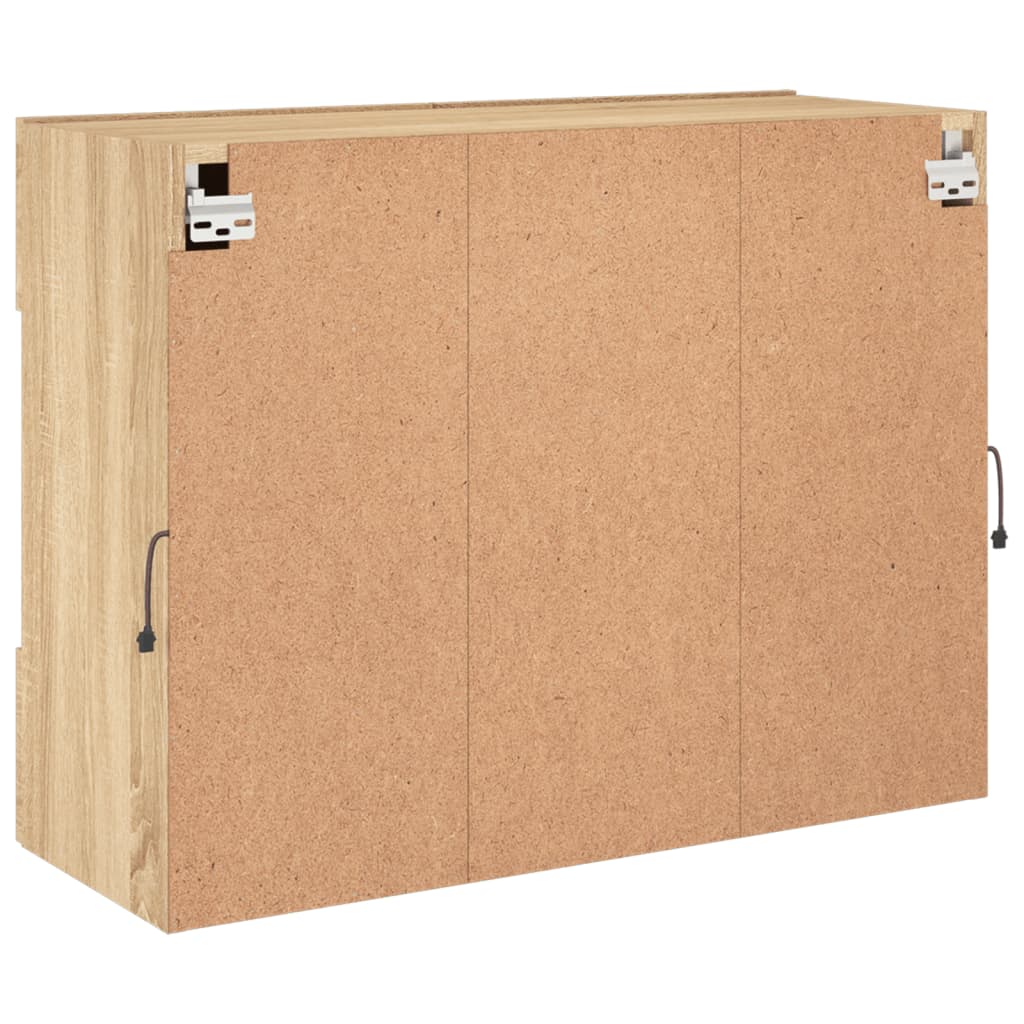 TV-Wandschrank mit LED-Leuchten Sonoma-Eiche 78,5x30x60,5 cm