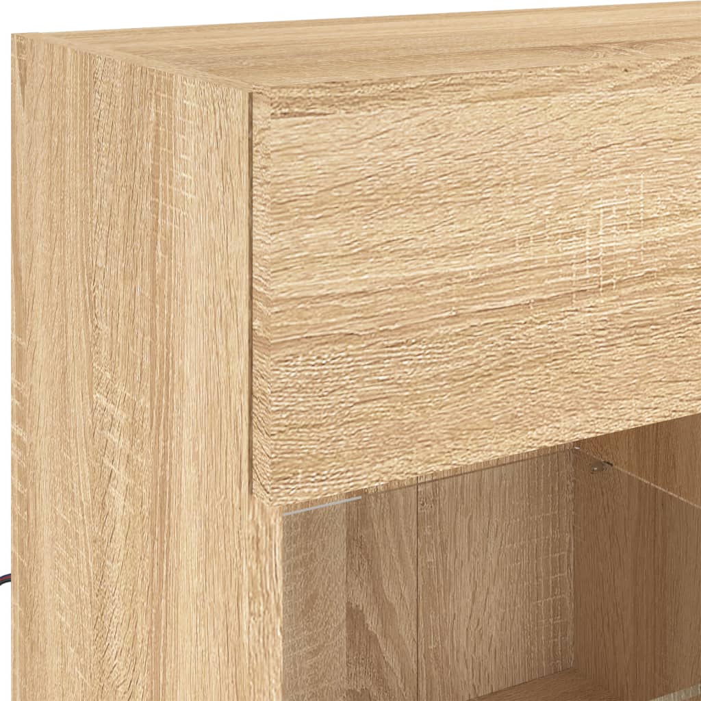 TV-Wandschrank mit LED-Leuchten Sonoma-Eiche 78,5x30x60,5 cm