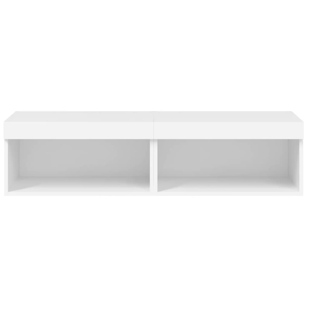 Meubles TV avec lumières LED 2 pcs Blanc 60x30x30 cm