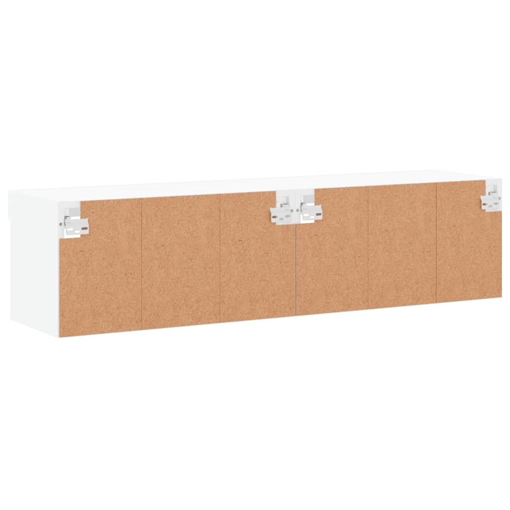 Meubles TV avec lumières LED 2 pcs Blanc 60x30x30 cm