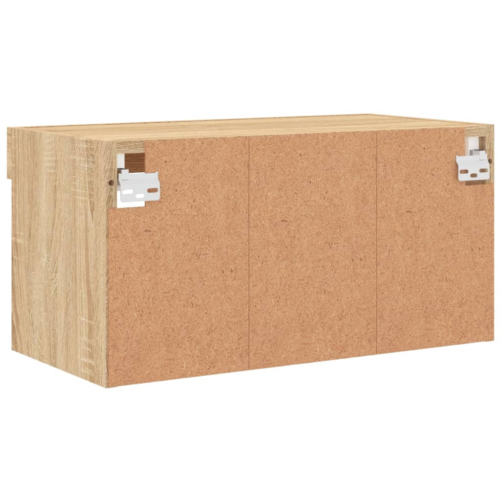 Meuble TV avec lumières LED Chêne Sonoma 60x30x30 cm