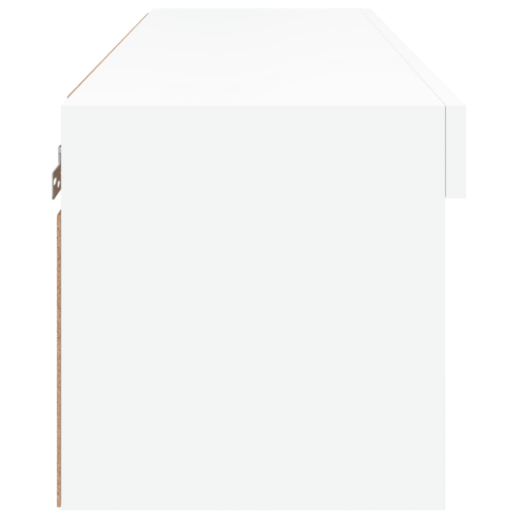 Meuble TV avec lumières LED blanc 80x30x30 cm