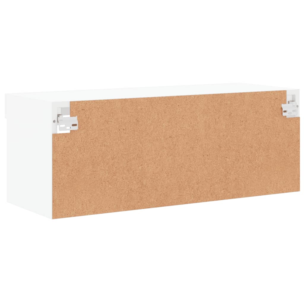 Meuble TV avec lumières LED blanc 80x30x30 cm