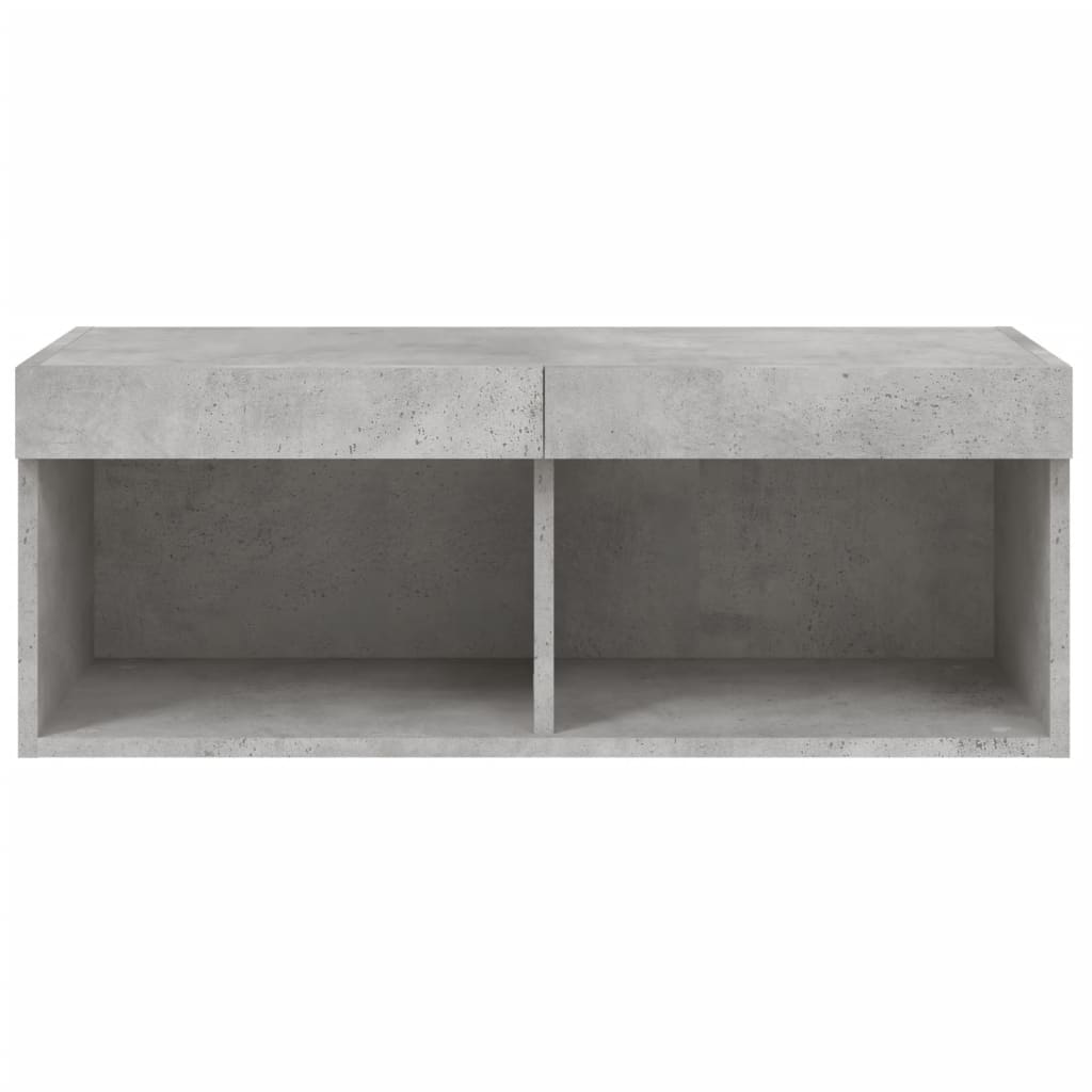 TV cabinet with LED lights concrete grey 80x30x30 cm