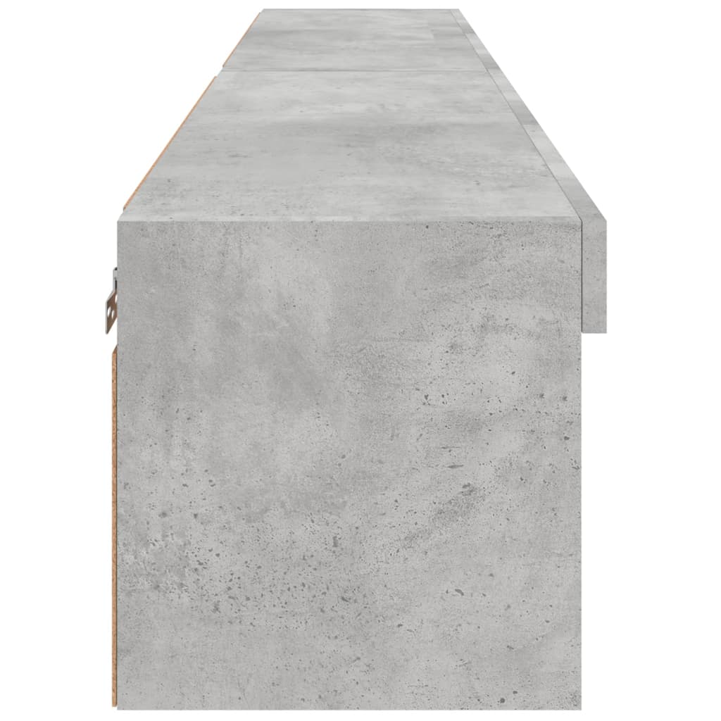 Meubles TV avec éclairage LED, 2 pièces, gris béton, 80 x 30 x 30 cm