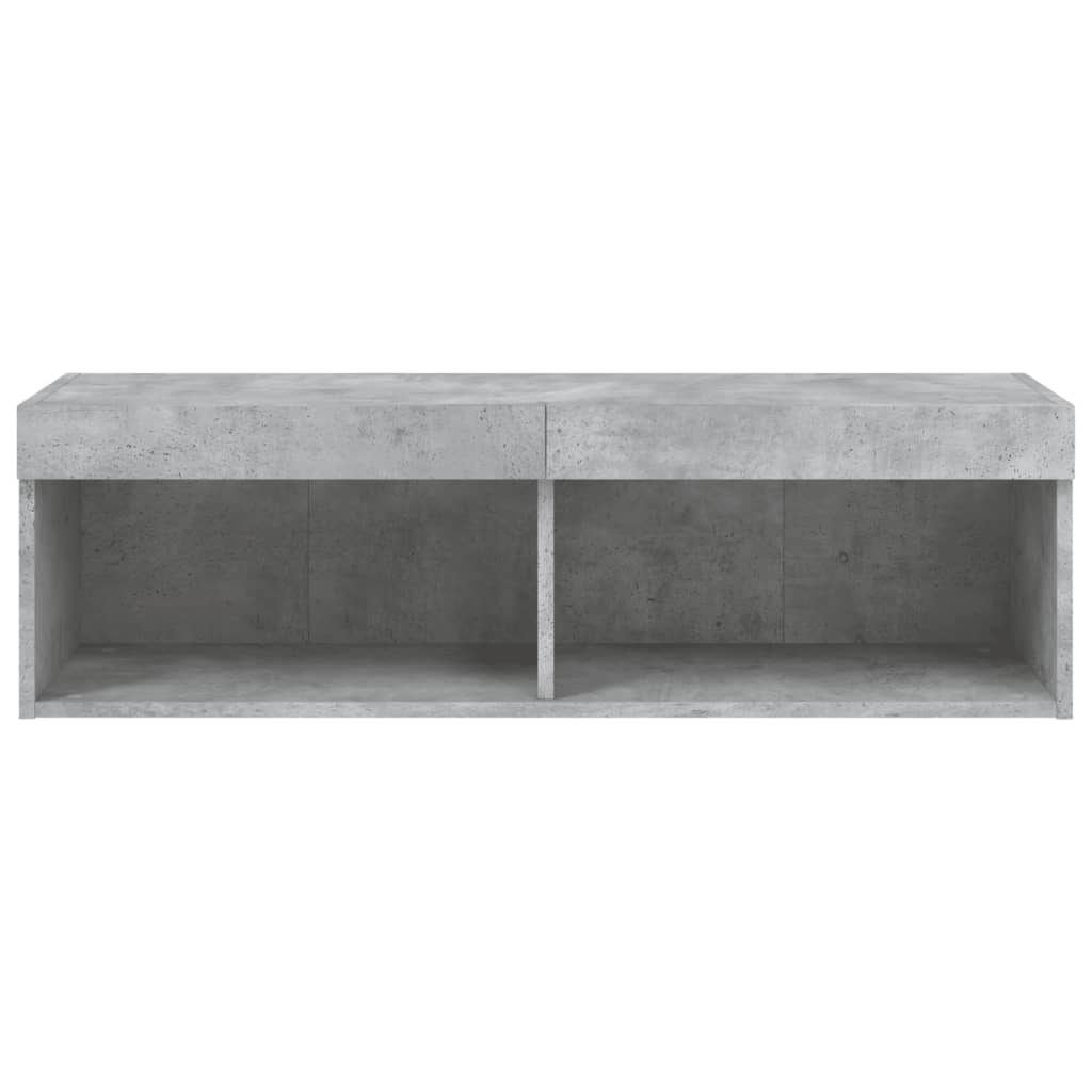 TV-Schrank mit LED-Leuchten Betongrau 100x30x30 cm