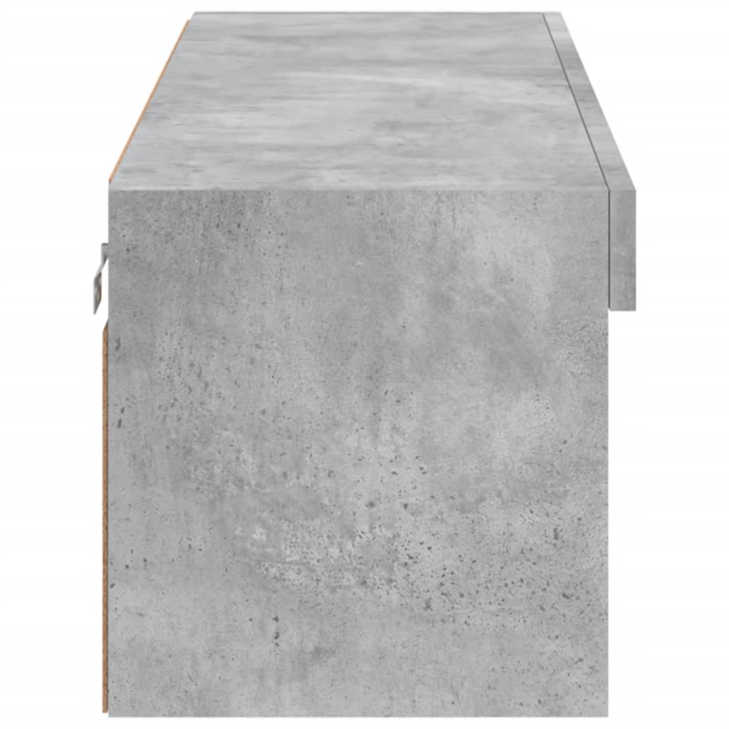 TV-Schrank mit LED-Leuchten Betongrau 100x30x30 cm