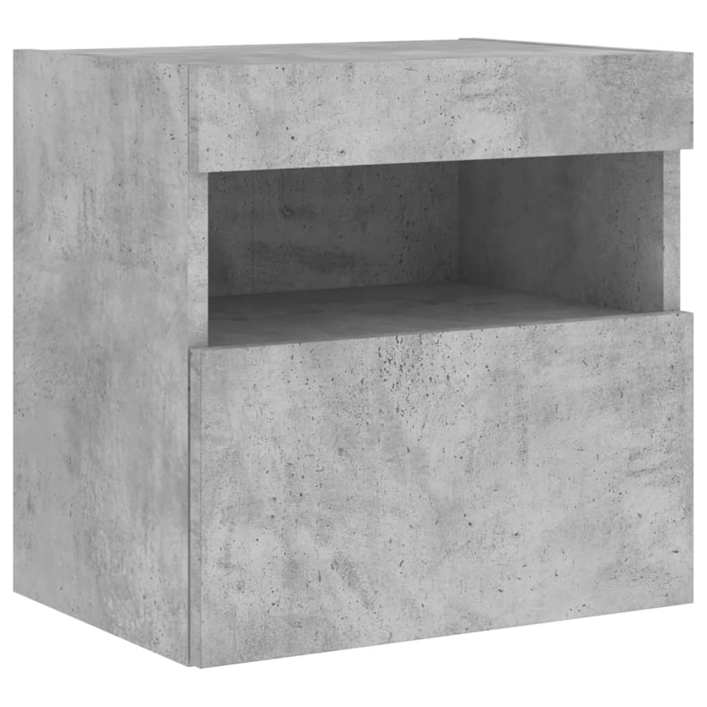 TV-Wandschrank mit LED-Leuchten Betongrau 40x30x40 cm