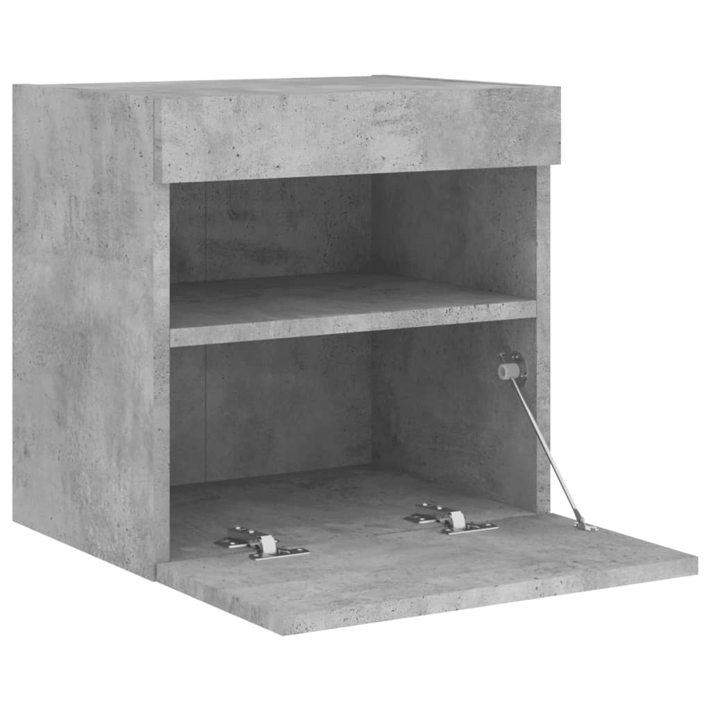 TV-Wandschrank mit LED-Leuchten Betongrau 40x30x40 cm