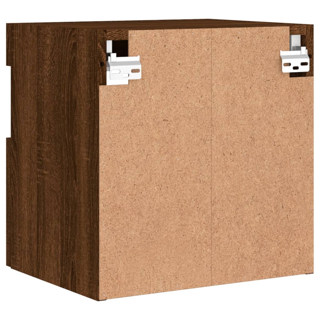 TV-Wandschrank mit LED-Leuchten Braun Eichen-Optik 40x30x40 cm