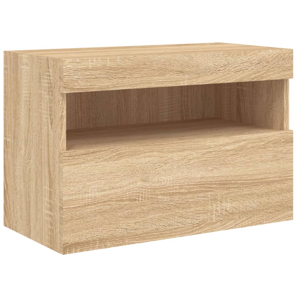 TV-Wandschrank mit LED-Leuchten Sonoma-Eiche 60x30x40 cm