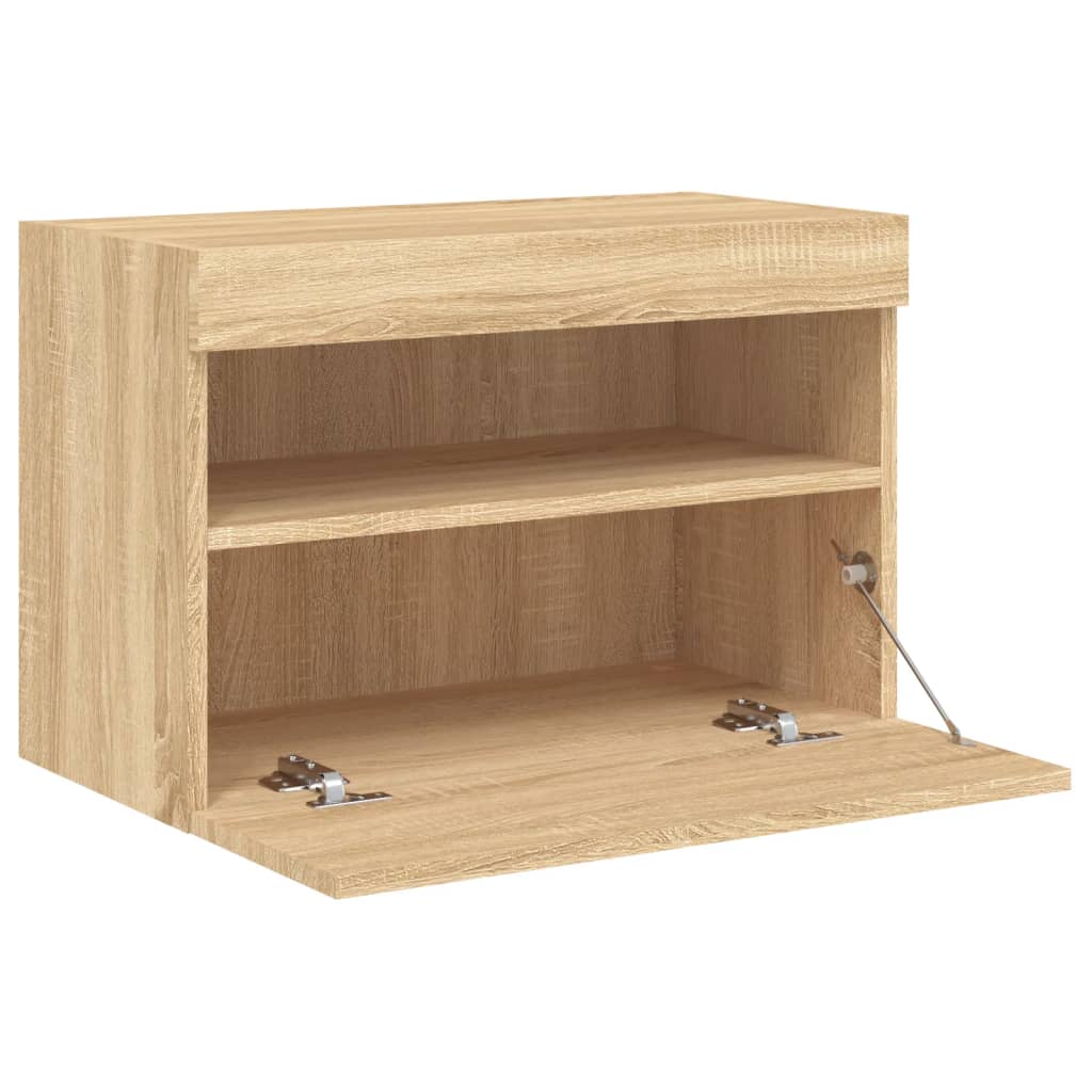 TV-Wandschrank mit LED-Leuchten Sonoma-Eiche 60x30x40 cm