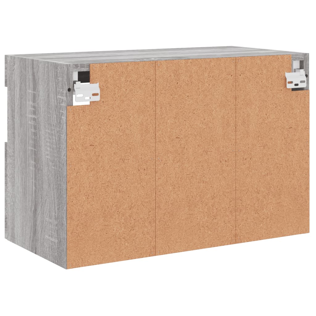 TV-Wandschrank mit LED-Leuchten Grau Sonoma 60x30x40 cm