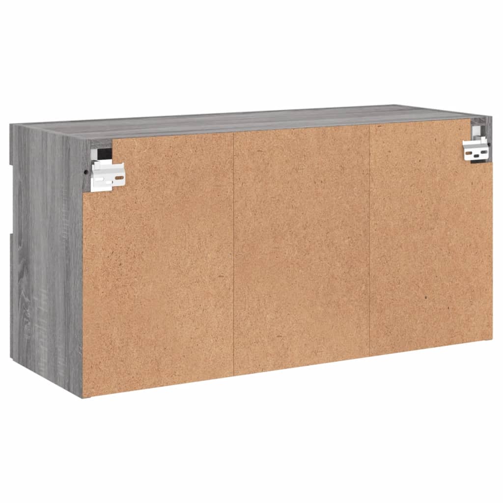 TV-Wandschrank mit LED-Leuchten Grau Sonoma 80x30x40 cm