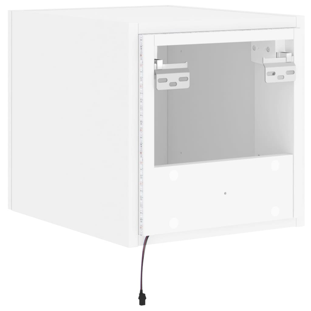 TV-Wandschrank mit LED-Leuchten Weiß 30,5x35x30 cm